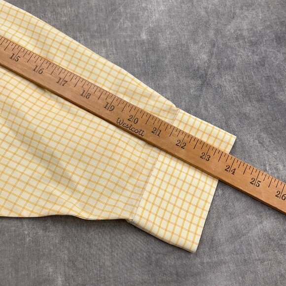 Brooks‎ Brothers 346 Shirt Men 17.5-4/5 Yellow Check OCBD Classic Non Iron VTG - Picture 6 of 10